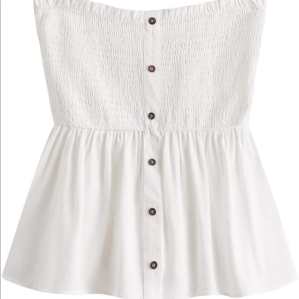 Strapless white tube top